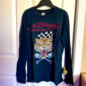 Ed Hardy bling long sleeve t-shirt Size M